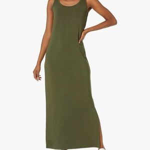 Olive Green Sleeveless Maxi Dress